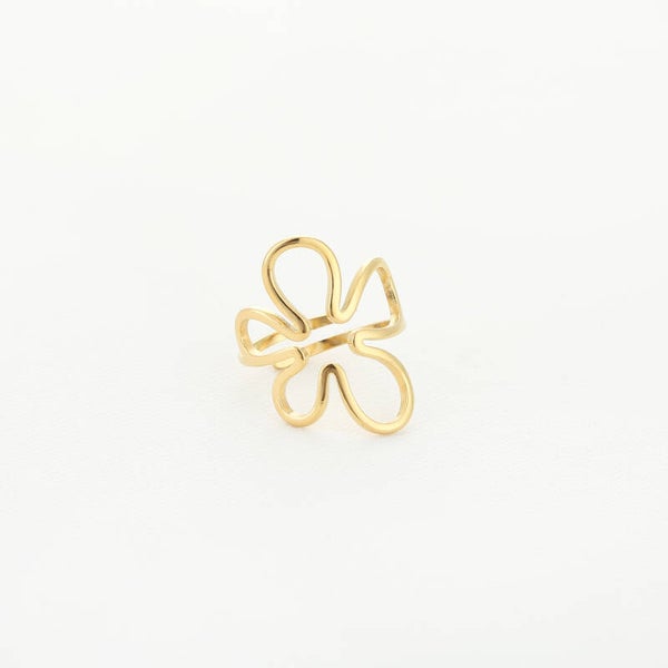 Open flower ring goud