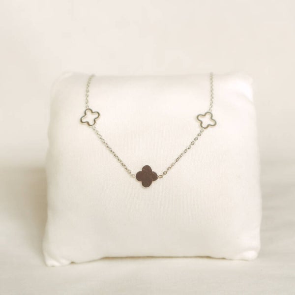 Clover ketting zilver