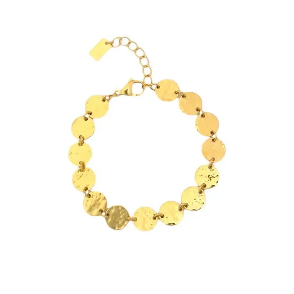 Linked circle armband goud