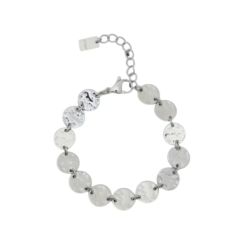 Linked circle armband zilver