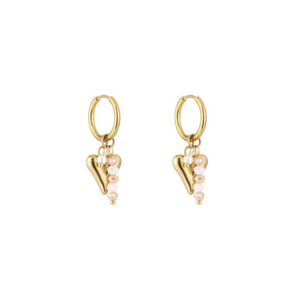 Love beads oorbellen goud