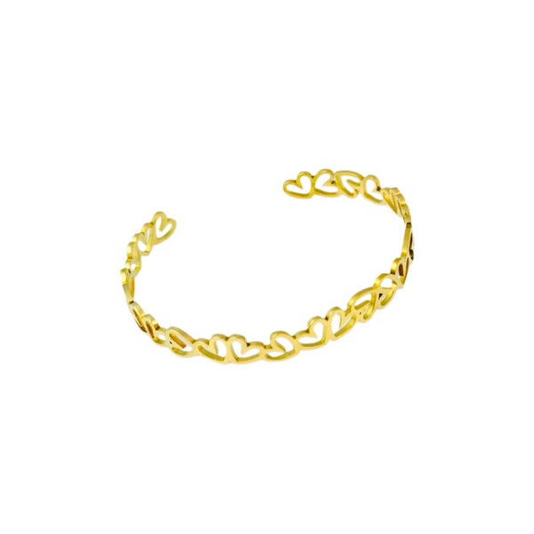 Open heart bangle goud