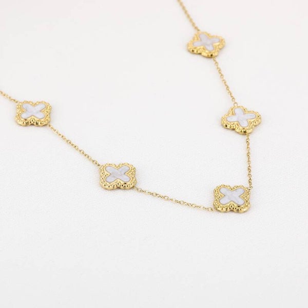 White clover ketting goud