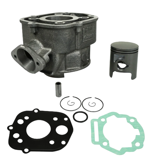 CYLINDRE 50 A BOITE ADAPTABLE DERBI 50 SENDA 2006>, GPR 2006>/GILERA 50 SMT 2006>, RCR 2006> (MOTEUR PIAGGIO EURO 3) -P2R FONTE AVEC PISTON GRAPHITE