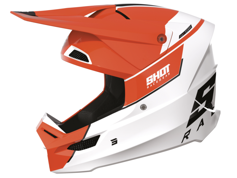 CASQUE CROSS Shot Furious Scope BLANC ROUGE MOTO PASSION 81 MOTO PAS CHER