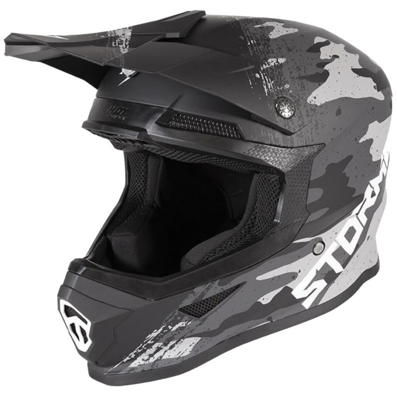CASQUE CROSS STORMER  MOTO PAS CHER CAMOUFLAGE NOIR MAT STORMER SUR MOTO PASSION 81