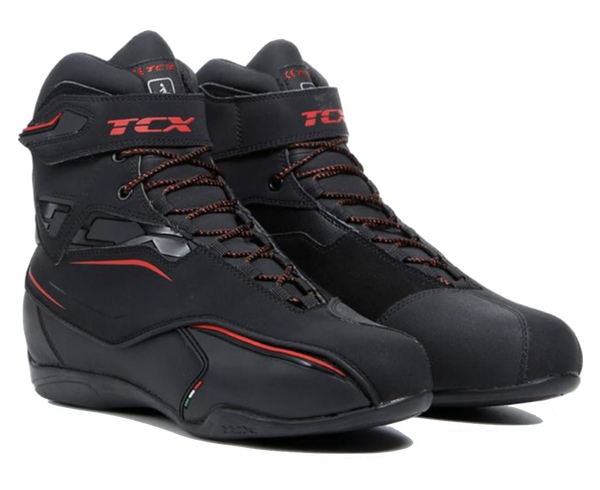 BASKET TCX ZETA WATERPROOF NOIR ROUGE MOTO PAS CHER