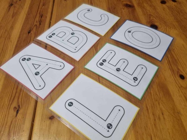 Lot de 26 cartes à tracer lettres de l'alphabet