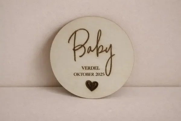 HOUTEN ZWANGERSCHAPS AANKONDIGING | 15CM | ACHTERNAAM