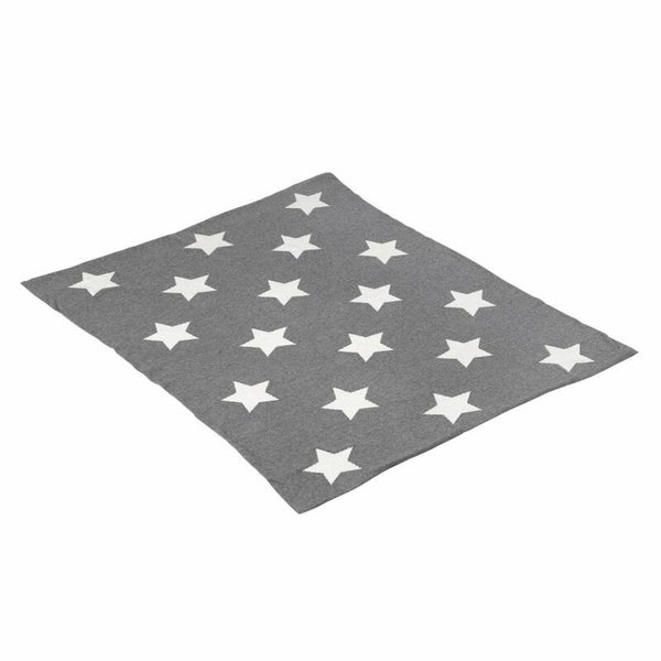 CAMBRASS COTTON BLANKET 80X100 GREY WHITE STARS