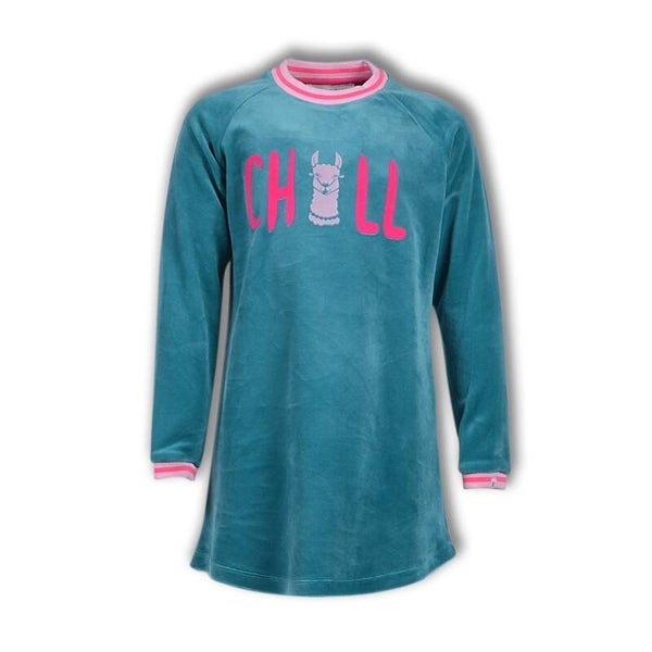 WOODY ALPACA VELOURS SLAAPKLEED MINT CHILL MEISJE 14J