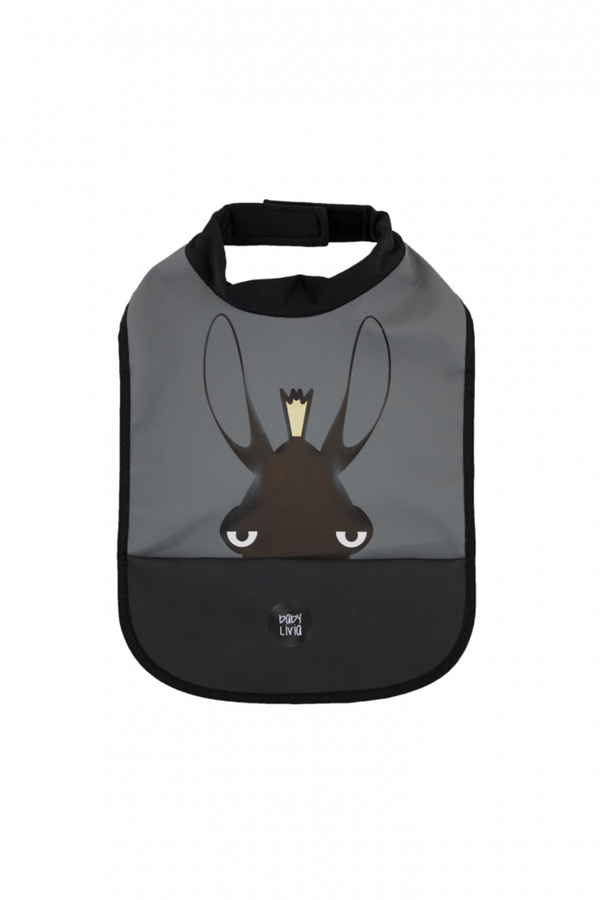 BABY LIVIA HIGH NECK BIB MOOSE CHARCOAL