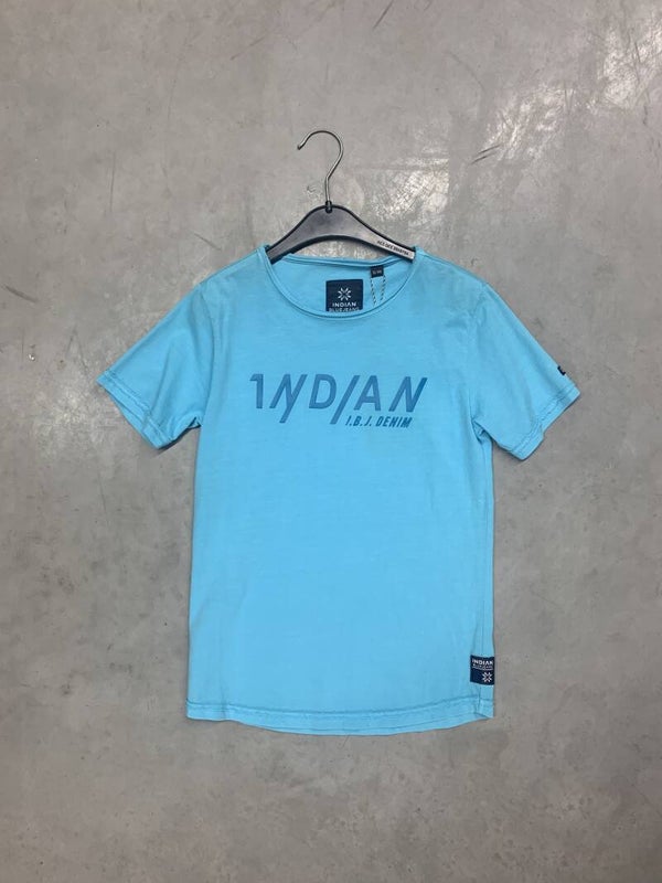 IBJ TSHIRT KM BLAUW/BLAUWE LETTERS 140