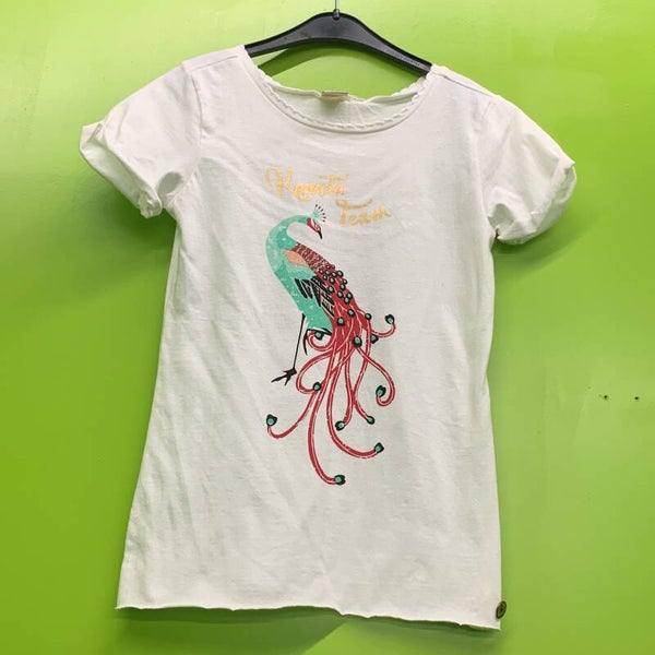 IBJ TSHIRT KM WIT PEACOCK 140