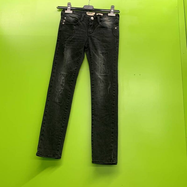 IBJ JEANS SKINNY DARK GREY RIPPED DETAILS 140