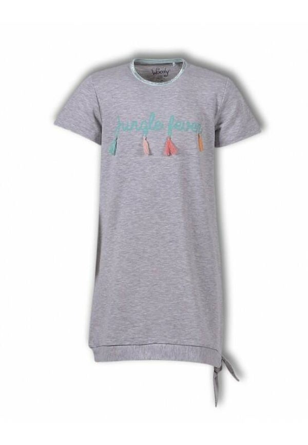 WOODY JUNGLE FEVER SLAAPKLEED GREY MELANGE MEISJE 6J