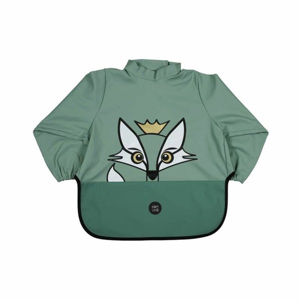 BABY LIVIA LONG SLEEVE BIB FOX POWDER GREEN