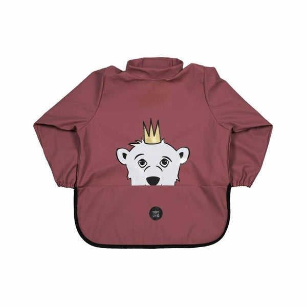 BABY LIVIA LONG SLEEVE BIB POLAR BEAR BLUSHY BURGUNDY
