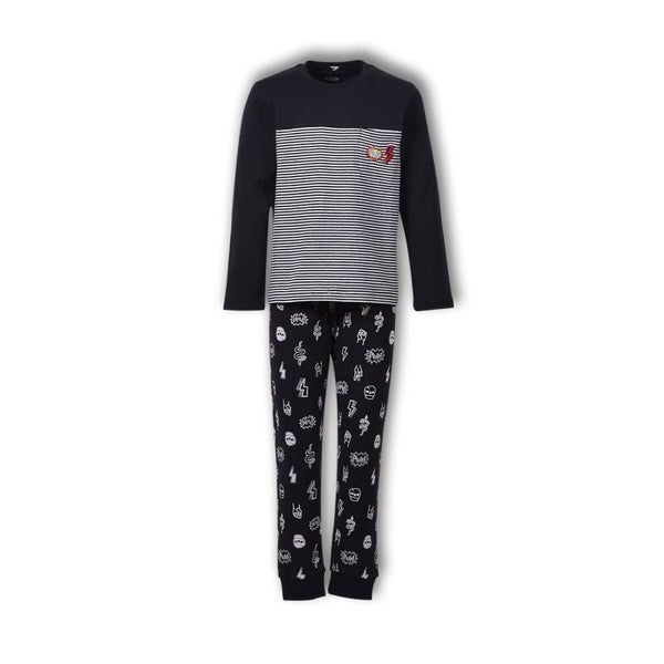 WOODY ZWART WIT STREEP/ PRINT ALL OVER JONGEN 10J