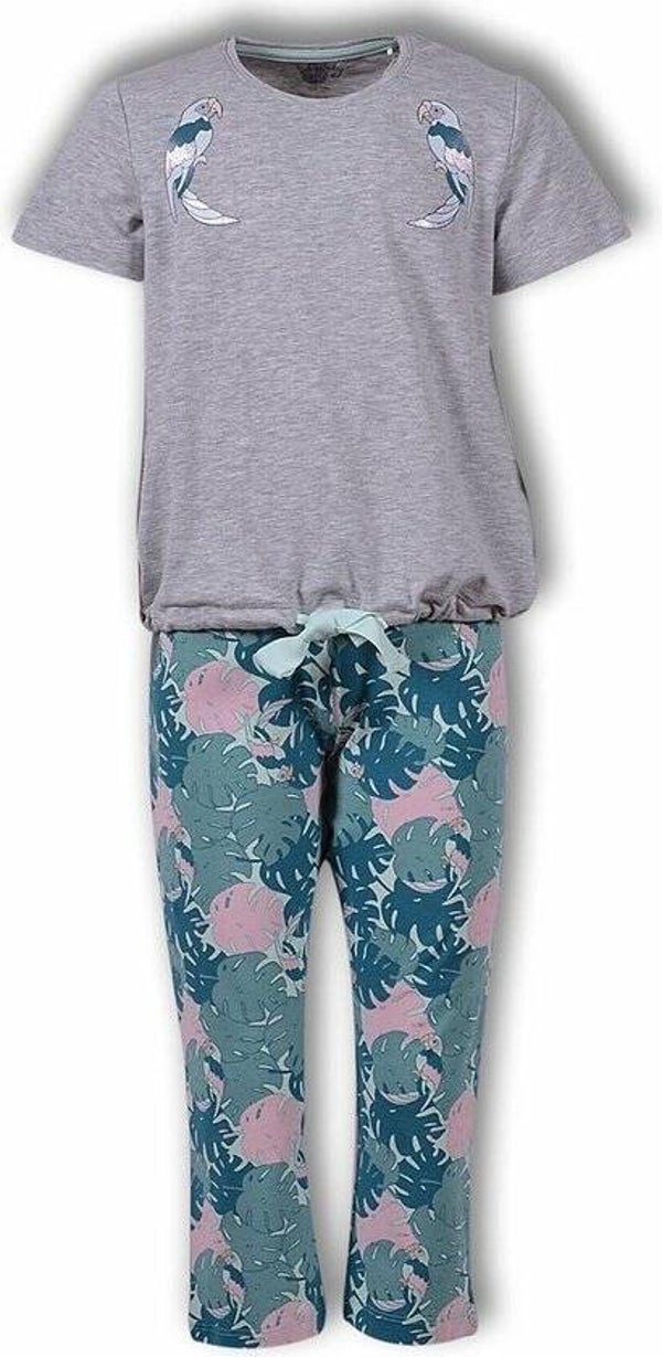 WOODY PAPEGAAI GRIJS/ MINT PRINT ALL OVER MEISJE 12J