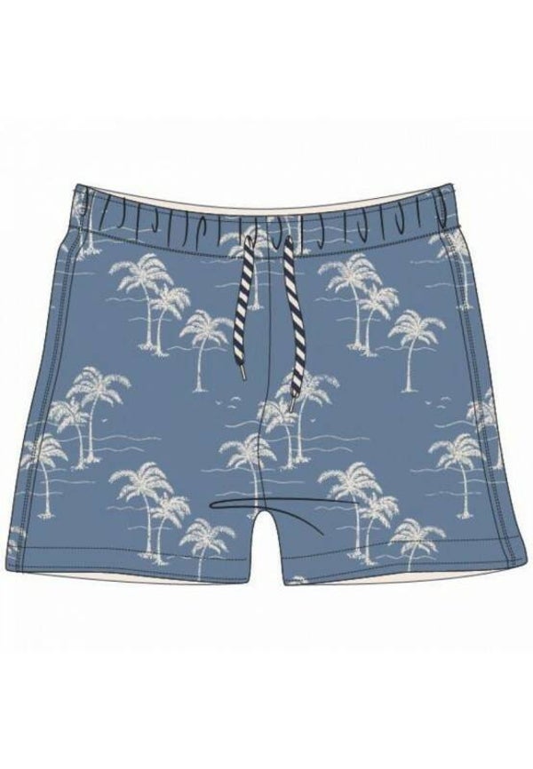 WOODY ZWEMSHORT PALM DENIMBLUE PRINT ALL OVER JONGEN 10J