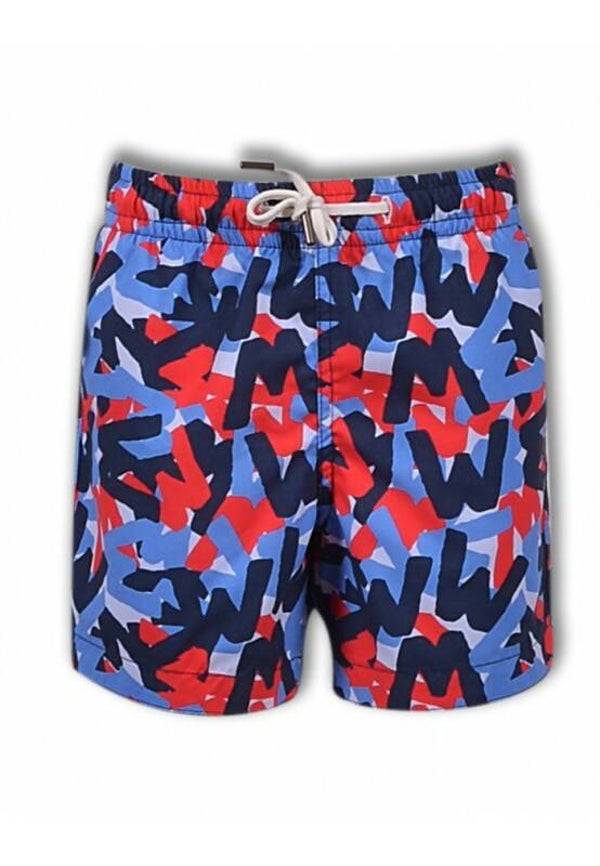 WOOSY ZWEMSHORT W PRINT ALL OVER BLAUW JONGEN 14J