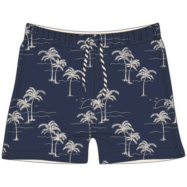 WOODY ZWEMSHORT PALM DARK BLUE PRINT ALL OVER JONGEN 10J