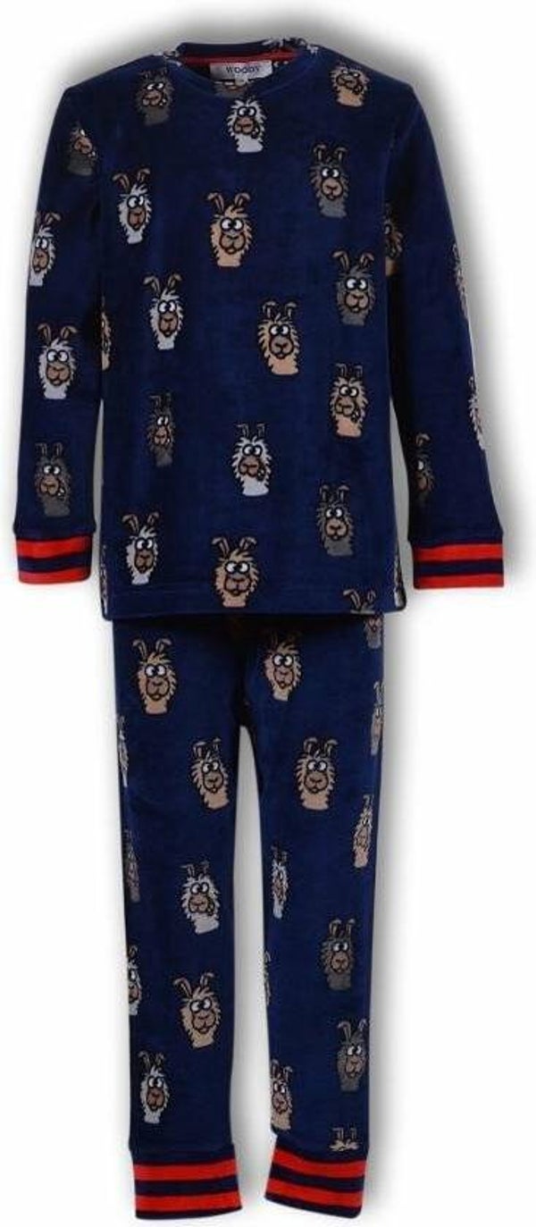 WOODY ALPACA VELOURS NAVY PRINT ALL OVER UNISEX 3M