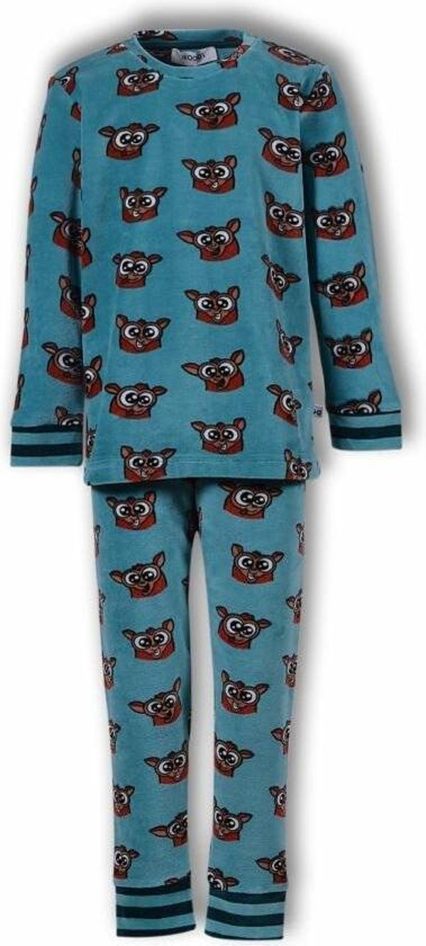 WOODY SPOOKDIER VELOURS BLAUW PRINT ALL OVER UNISEX 4J