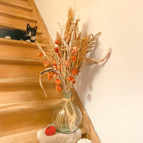 UMA | Droogbloemen boeket + vaas 70 cm