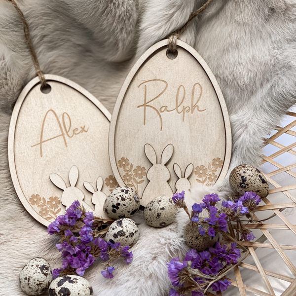 Paashanger met naam (3D effect) - 8 cm