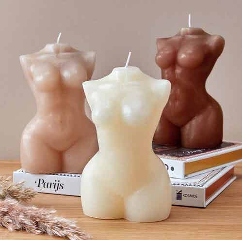 Handgemaakte I am woman kaars - Wit