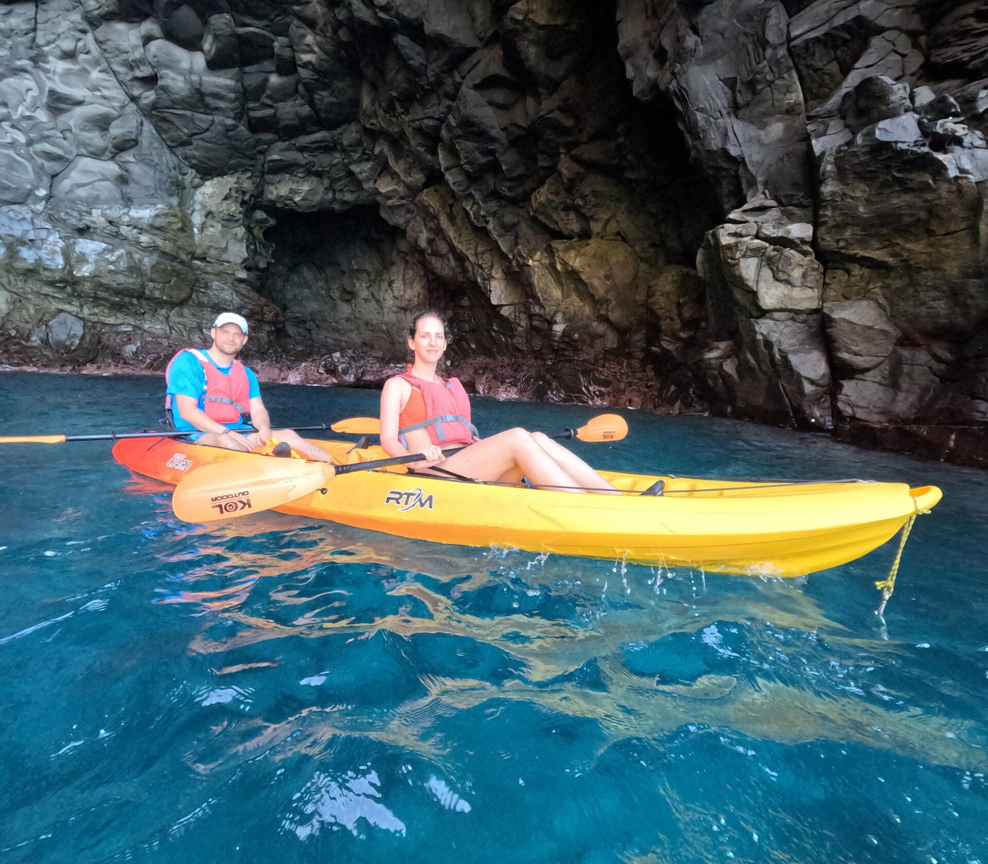 Natural pink tones inside the famous Palm-Mar cave