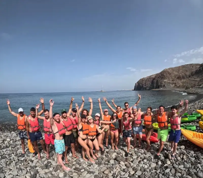 Group of customers departing from Palay Arenita for a kayak excursion.