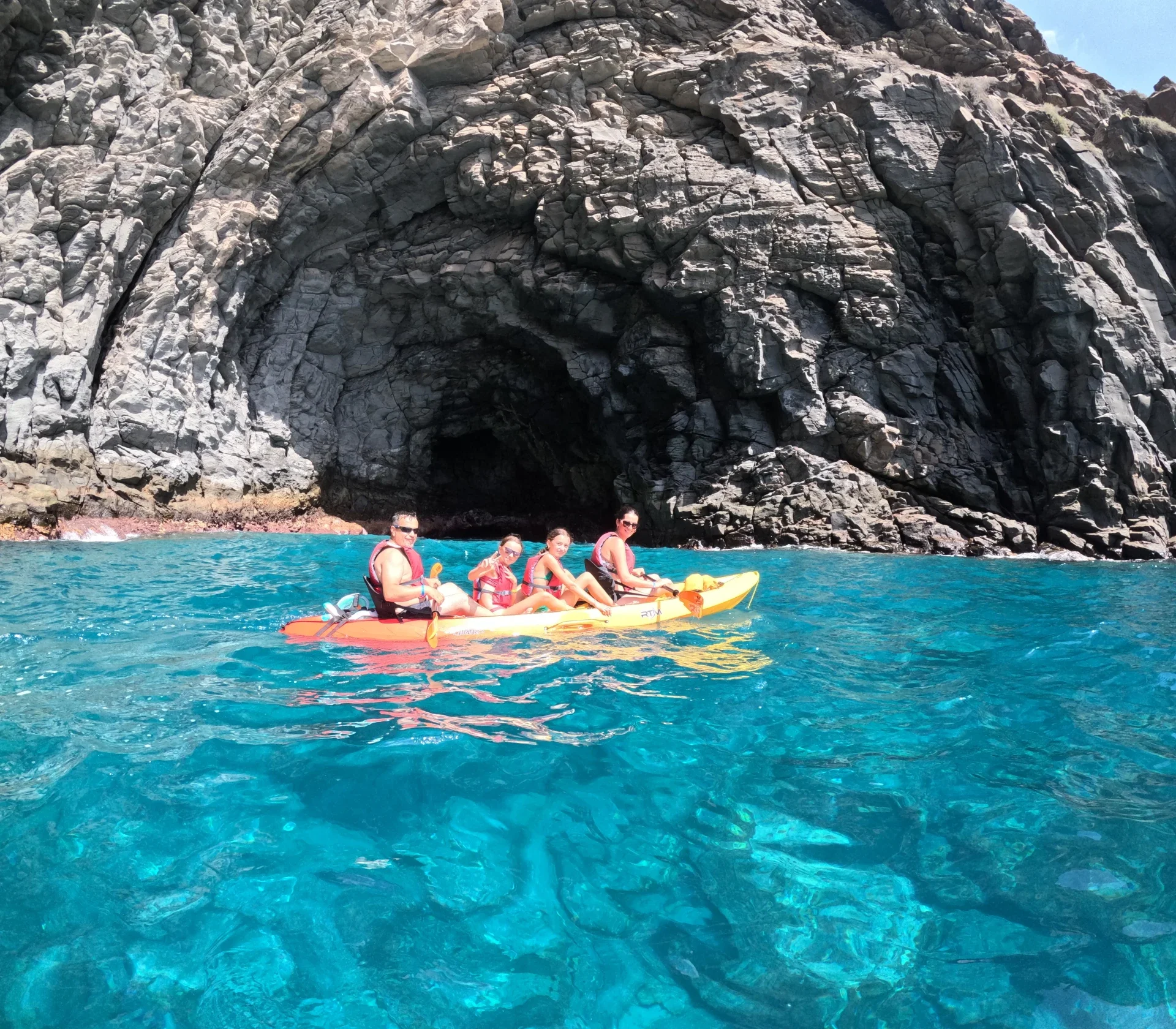 Kayak adventure discovering secret spots along the coast