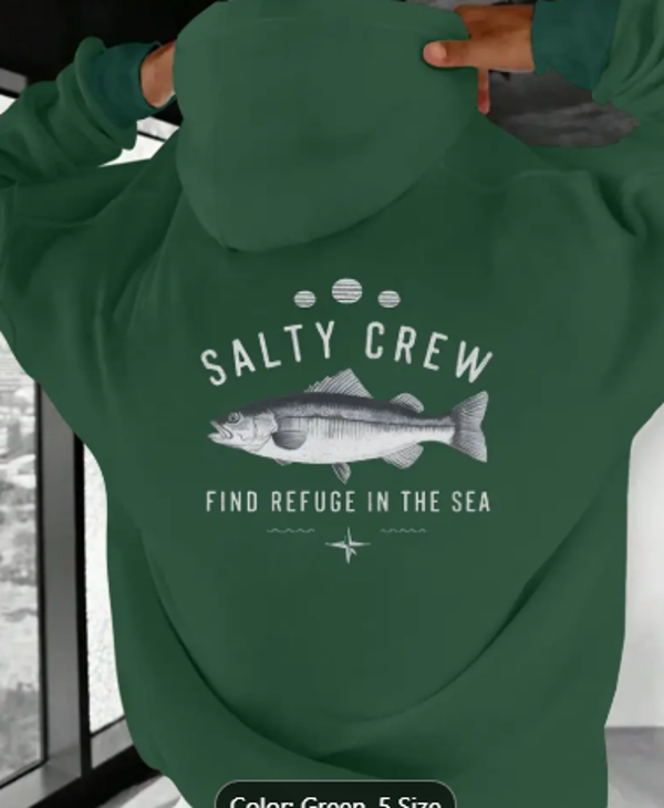 Salty Crew casual hoodie in green