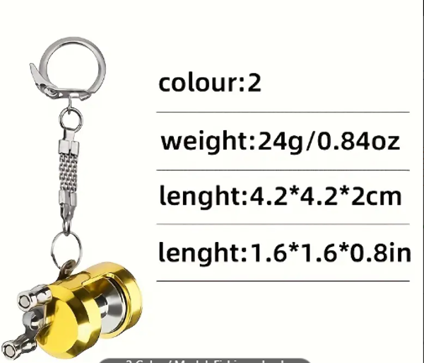 Golden boat reel keyring