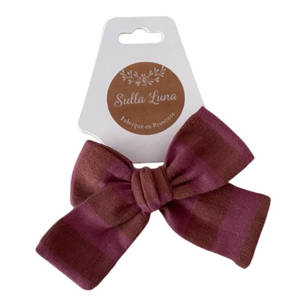 Elastique rayé Choco & Rose ancien