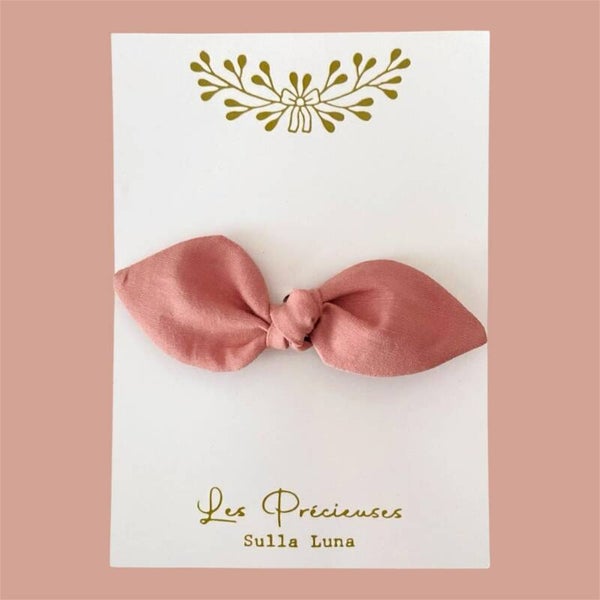 Barrette feuille uni Bois de Rose