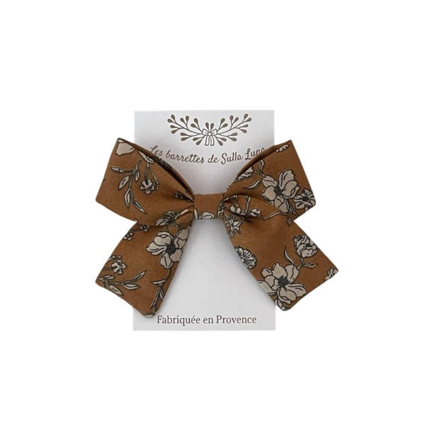 Barrette noeud Fleurs de Cannelle