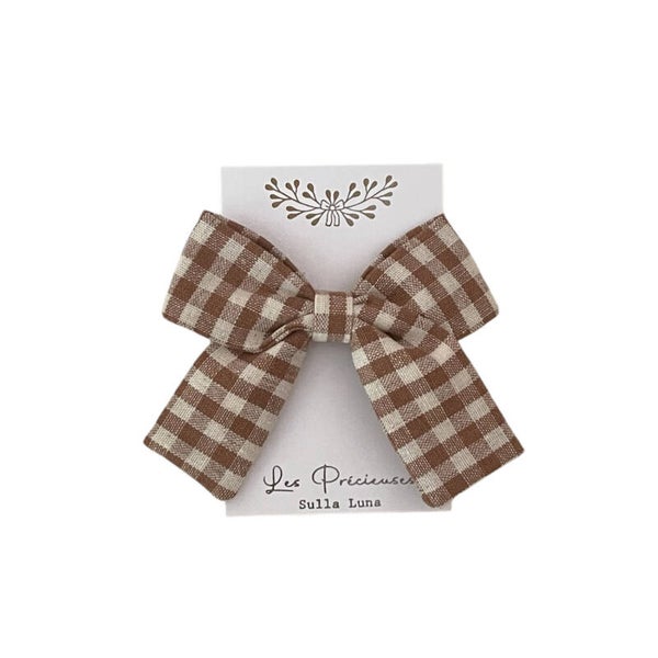 Barrette noeud vichy Noisette