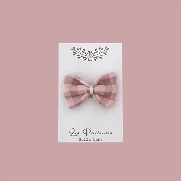 Barrette bébé vichy Bois de Rose