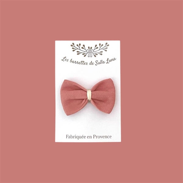 Barrette bébé uni bois de rose