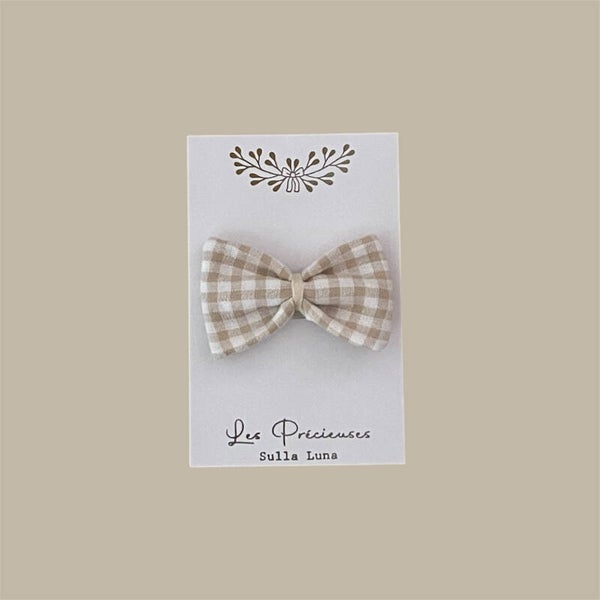 Barrette bébé vichy crème