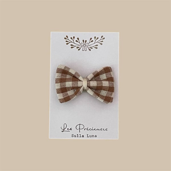 Barrette bébé vichy Noisette