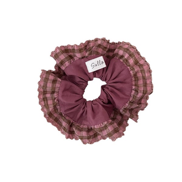 Petit chouchou dentelle rose ancien