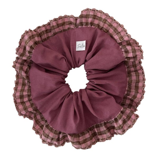Chouchou dentelle rose ancien