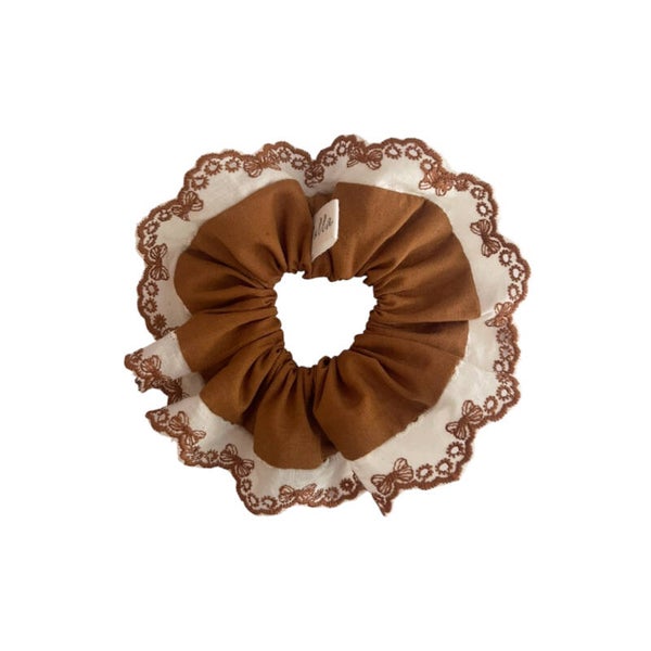 Petit chouchou dentelle Cannelle