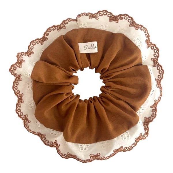 Chouchou dentelle Cannelle