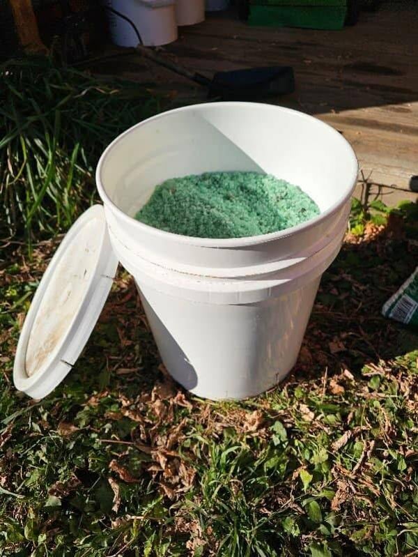 50 pound buckets of treated Ice Salt